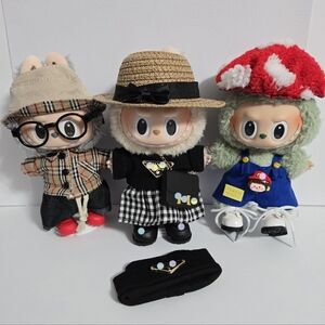 14pcs - 3 complete Labubu Fashion Outfits & Clothes & Shoes - Dolls not included